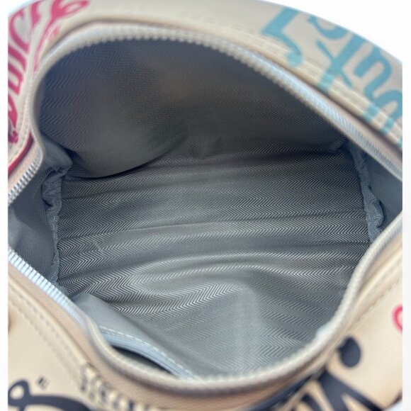 Von Dutch Mini Bowling Bag Beige Logo Graffiti Y2K Purse – Adjustable Strap - Picture 6 of 7